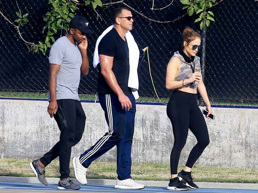 Jennifer Lopez working out with Alex Rodriguez