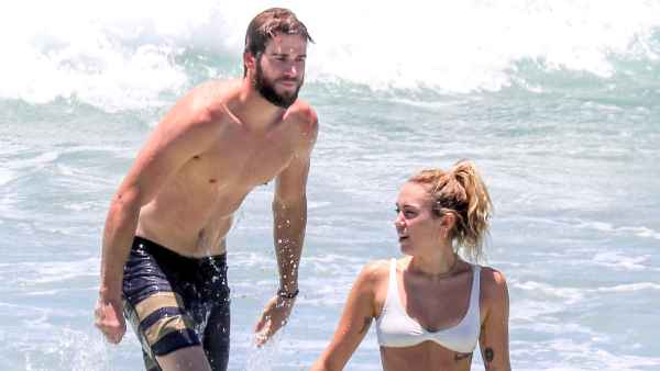 miley cyrus liam hemsworth beach