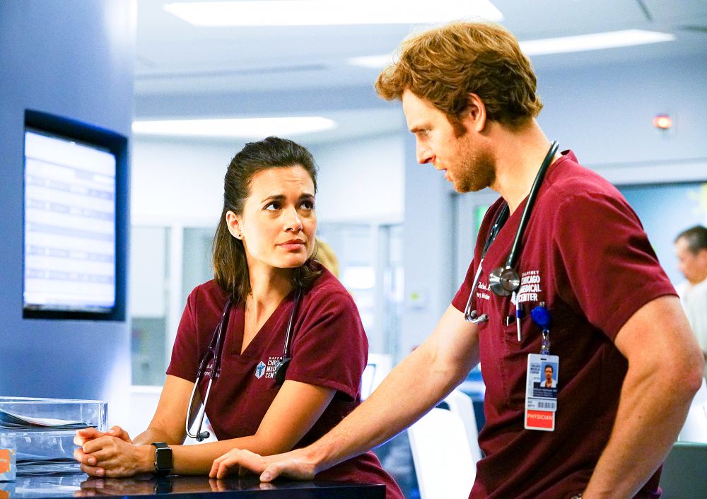Torrey DeVitto as Natalie Manning and Nick Gehlfuss as Will Halstead on &lsquo;Chicago MED&lsquo;