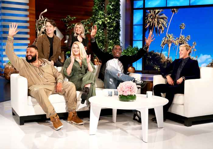 'The Four: The Battle for Stardom' judges Sean “Diddy” Combs, DJ Khaled, Meghan Trainor, music executive Charlie Walk, and host Fergie make an appearance on 'The Ellen DeGeneres Show'