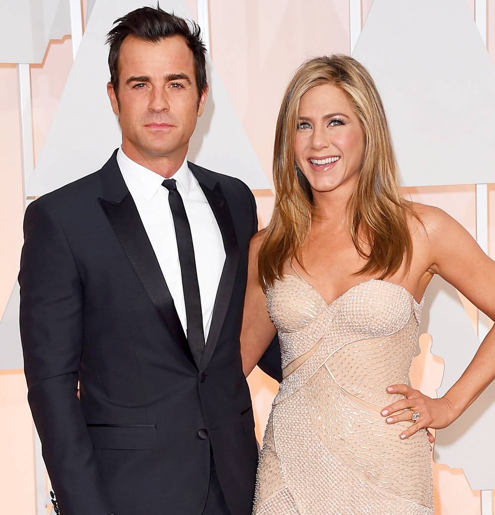 Justin Theroux and Jennifer Aniston attend the 87th Annual Academy Awards at Hollywood & Highland Center on February 22, 2015 in Hollywood, California.
