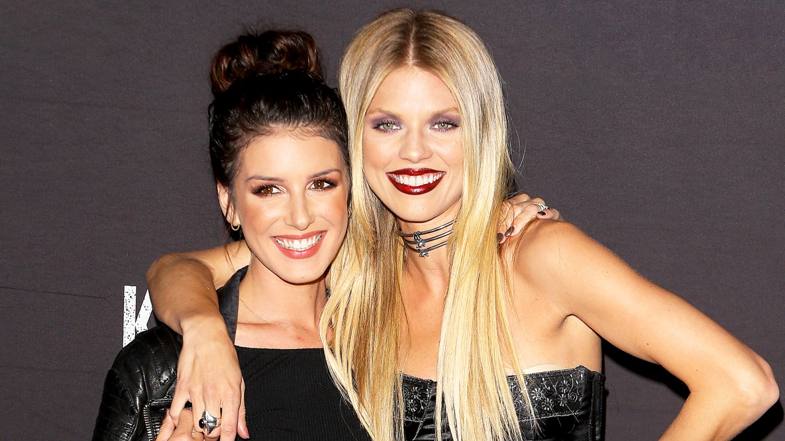 Shenae Grimes and AnnaLynne McCord arrive at the Knott's Scary Farm Black Carpet 2016 Event held at Knott's Berry Farm in Buena Park, California.