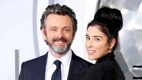 Michael Sheen and Sarah Silverman arrive at the 2016 premiere of "Passengers" at Regency Village Theatre in Westwood, California.