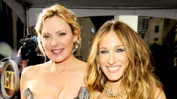 Kim Cattrall and Sarah Jessica Parker attend 2008 premiere of "Sex and the City: The Movie" at Radio City Music Hall in New York City.