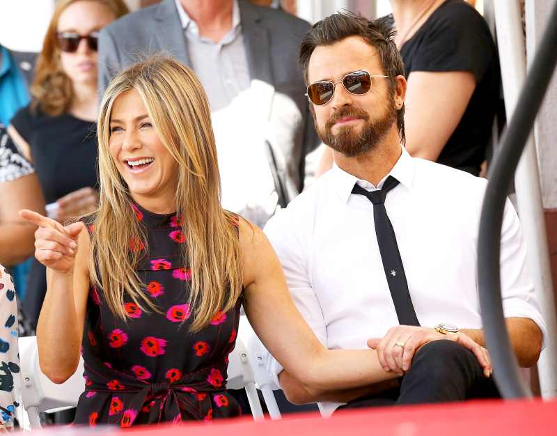 Jennifer Aniston and Justin Theroux attend the ceremony honoring Jason Bateman with a Star on The Hollywood Walk of Fame held on July 26, 2017 in Hollywood, California.