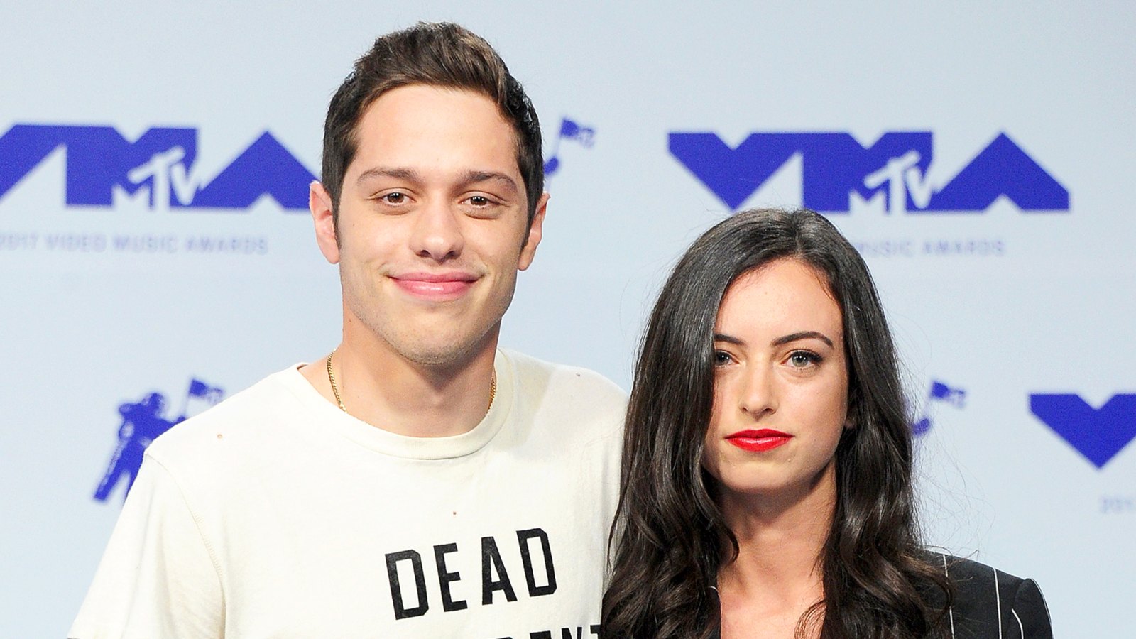 Pete Davidson and Cazzie David attend the 2017 MTV Video Music Awards at The Forum in Inglewood, California.