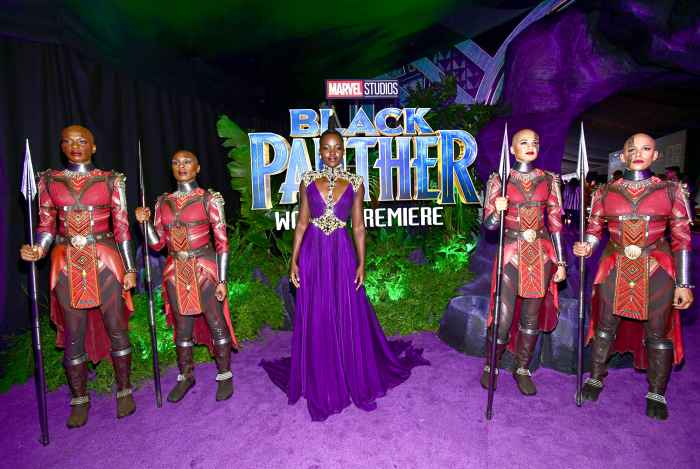 Lupita Nyong'o attends the premiere of Disney and Marvel's "Black Panther" at Dolby Theatre on January 29, 2018 in Hollywood, California.