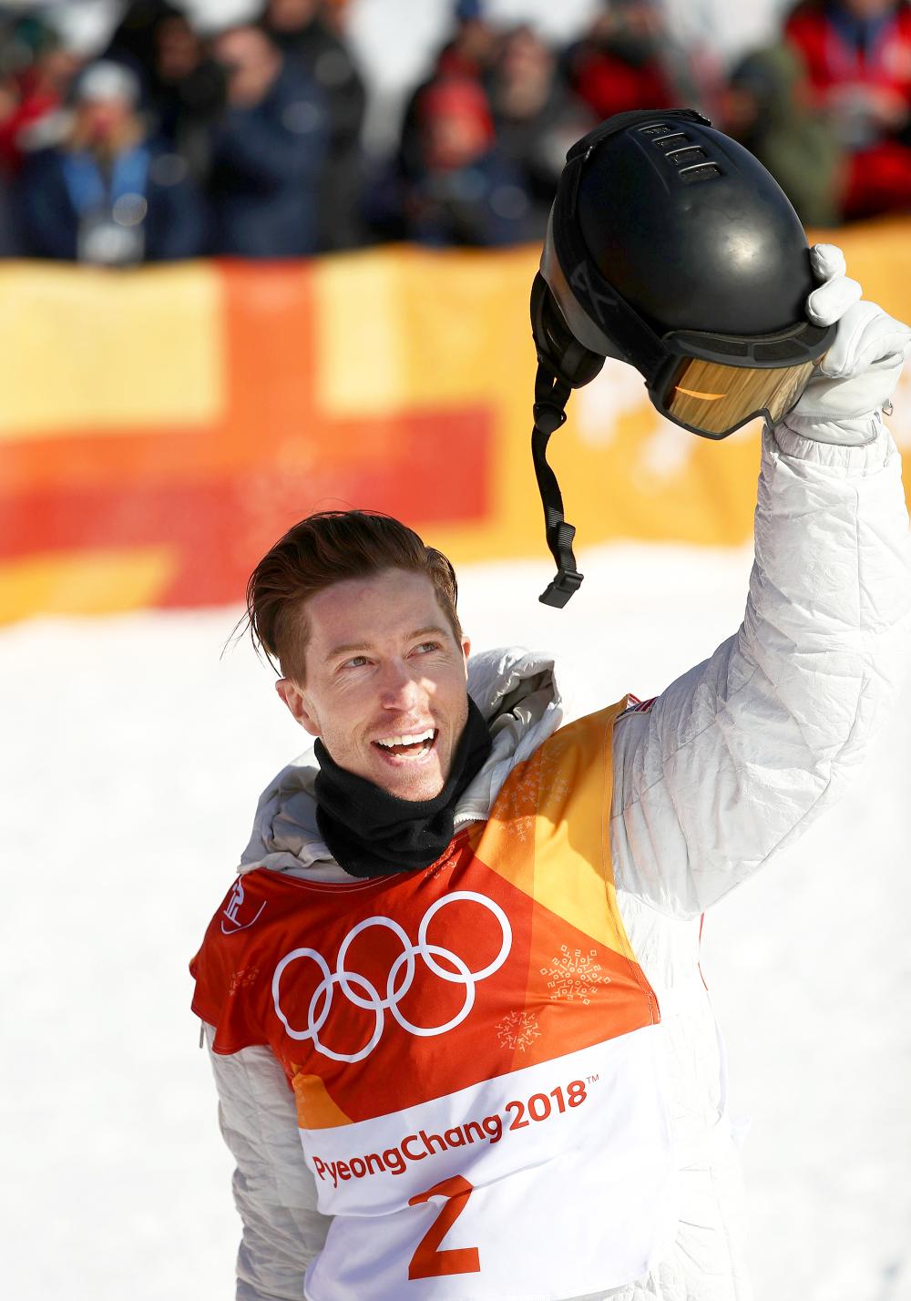 Shaun White of the United States reacts after his run during the Snowboard Men's Halfpipe Qualification on day four of the PyeongChang 2018 Winter Olympic Games at Phoenix Snow Park on February 13, 2018 in Pyeongchang-gun, South Korea.