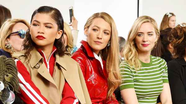 Zendaya, Blake Lively and Emily Blunt attend the Michael Kors Collection Fall 2018 Runway Show at Vivian Beaumont Theatre at Lincoln Center on February 14, 2018 in New York City.