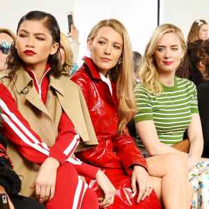 Zendaya, Blake Lively and Emily Blunt attend the Michael Kors Collection Fall 2018 Runway Show at Vivian Beaumont Theatre at Lincoln Center on February 14, 2018 in New York City.