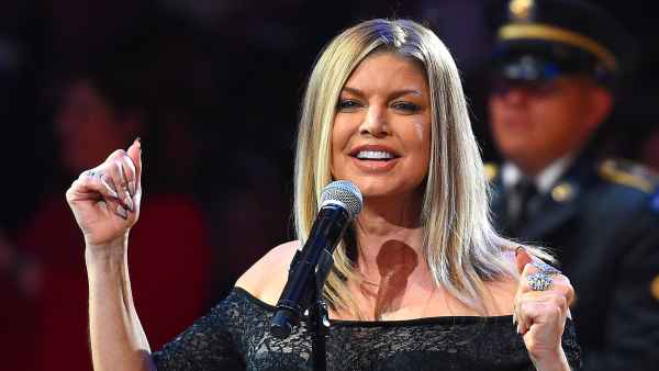 Fergie sings the national anthem prior to the NBA All-Star Game 2018 at Staples Center in Los Angeles on February 18, 2018.
