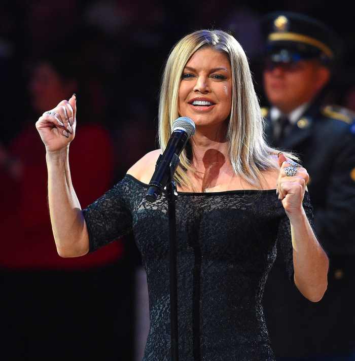 Fergie sings the national anthem prior to the NBA All-Star Game 2018 at Staples Center in Los Angeles on February 18, 2018.