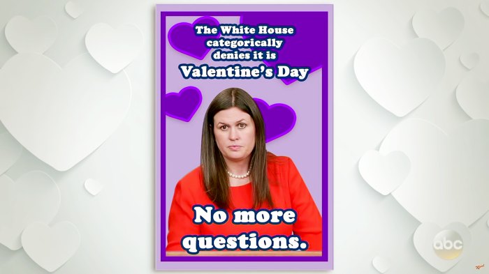 Jimmy Kimmel White House Valentines Day Sarah Huckabee Sanders