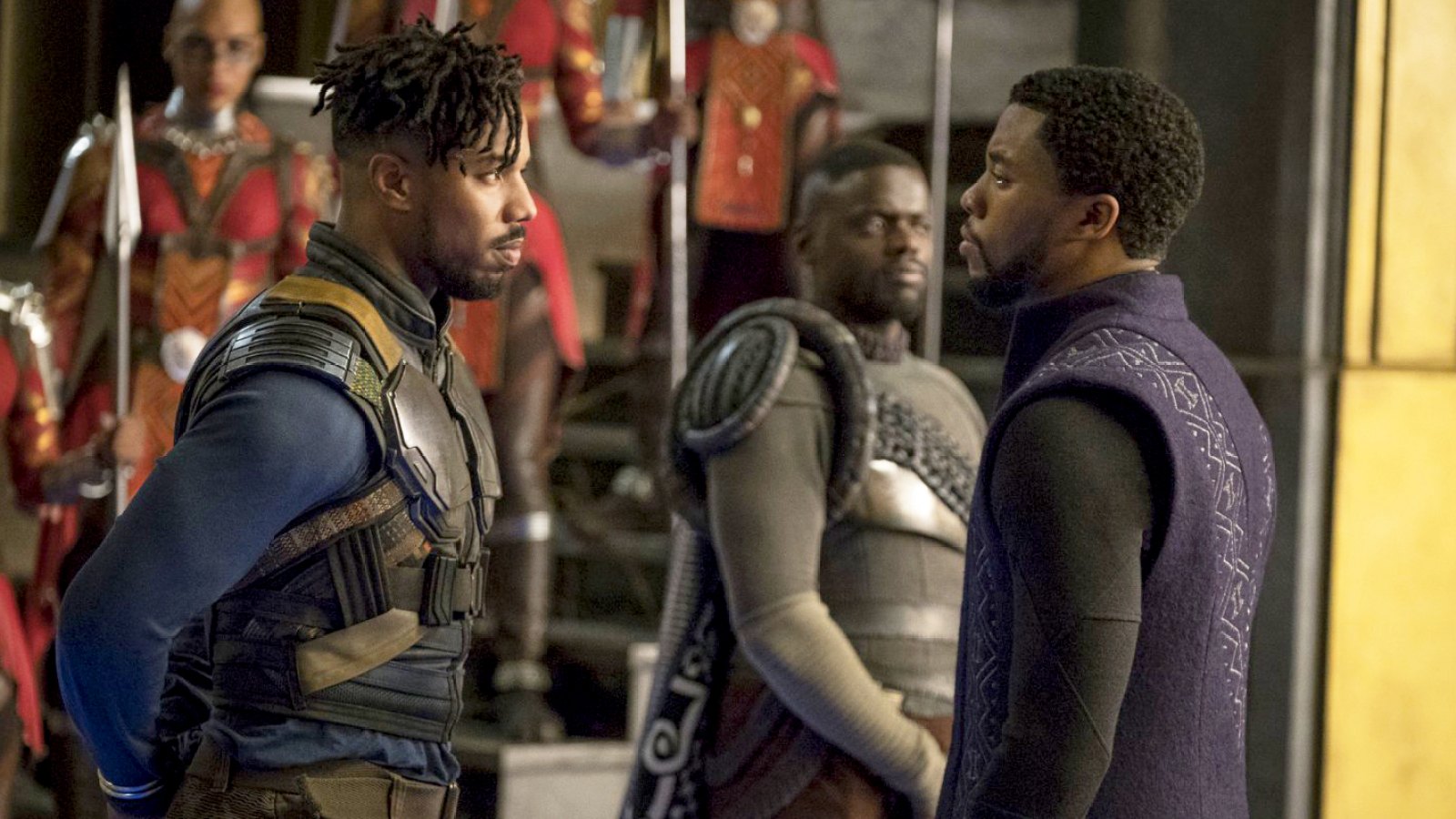 Michael B. Jordan, Chadwick Boseman, Daniel Kaluuya on 'Black Panther'