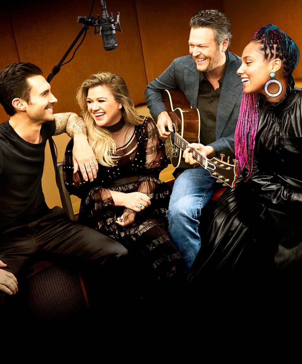 Adam Levine, Kelly Clarkson, Blake Shelton and Alicia Keys on ‘The Voice‘