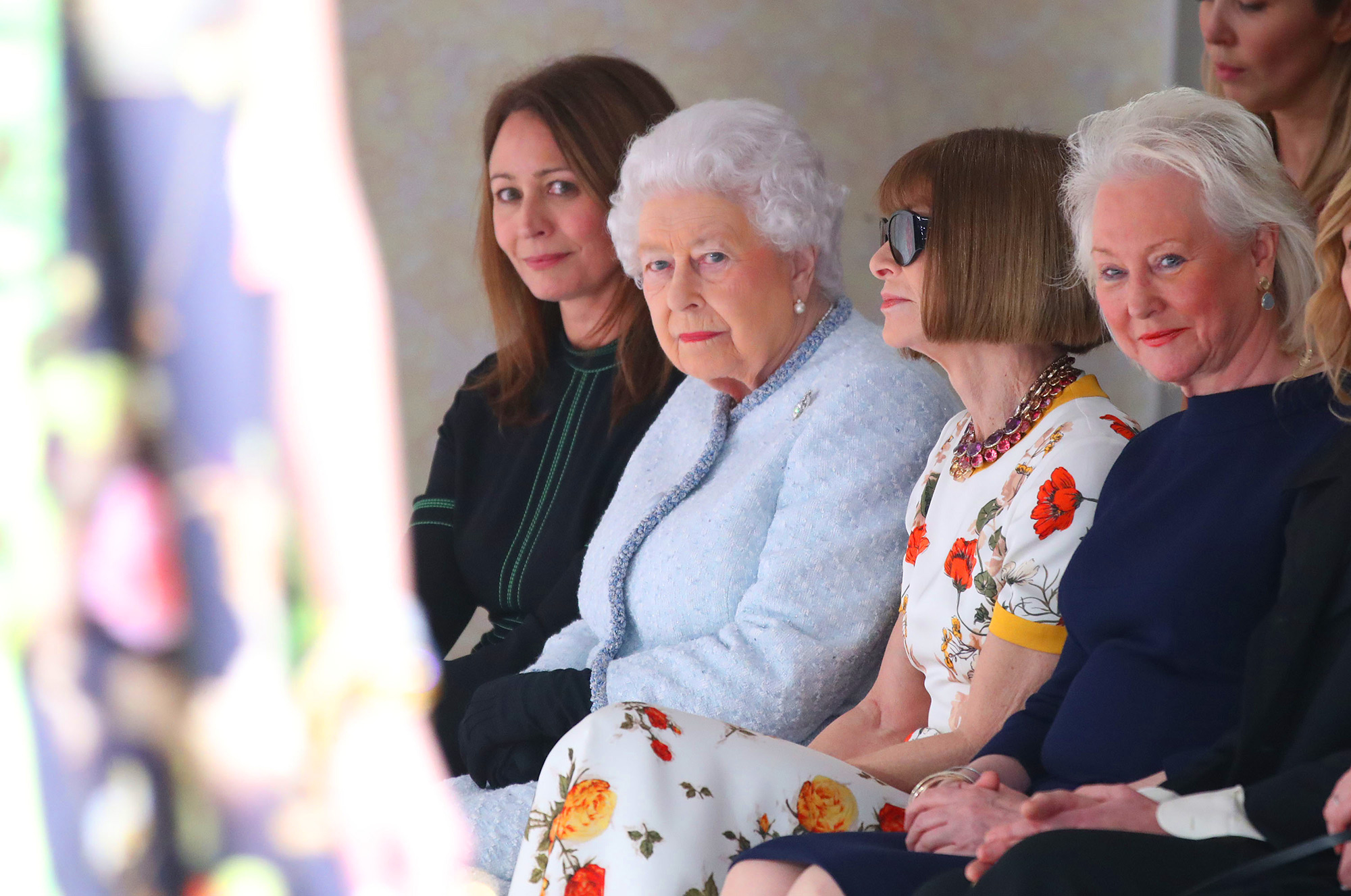 Queen Elizabeth II attends the Richard Quinn show
