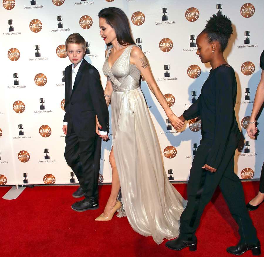 Shiloh Nouvel Jolie-Pitt, Angelina Jolie, Zahara Marley Jolie-Pitt, 45th Annual Annie Awards