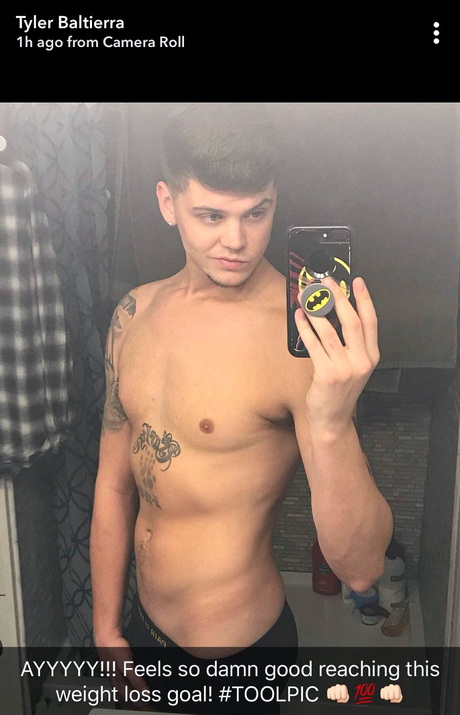 Tyler Baltierra Shows Off Weight Loss In Shirtless Selfie Pic