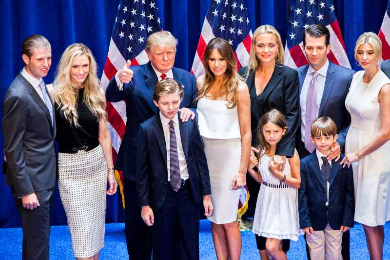 Donald Trump Jr. and Vanessa Trump with Eric Trump, Donald Trump, Melania Trump, Ivanka Trump