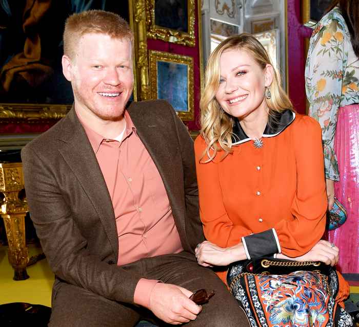 Kirsten Dunst and Jesse Plemons attend the Gucci Cruise 2018 fashion show at Palazzo Pitti in Florence, Italy.