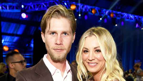 Kaley Cuoco and Karl Cook attend Moet & Chandon celebrate The 23rd Annual Critics' Choice Awards at Barker Hangar on January 11, 2018 in Santa Monica, California.