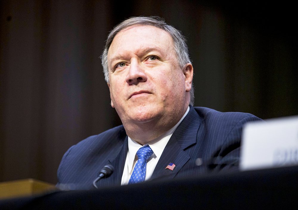 Mike Pompeo, director of the Central Intelligence Agency (CIA), testifies during a Senate Intelligence Committee hearing on worldwide threats in Washington, D.C., U.S. on Feb. 13, 2018.