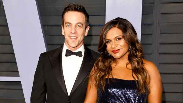 B.J. Novak and Mindy Kaling attend the 2018 Vanity Fair Oscar Party hosted by Radhika Jones at the Wallis Annenberg Center for the Performing Arts on March 4, 2018 in Beverly Hills, California.