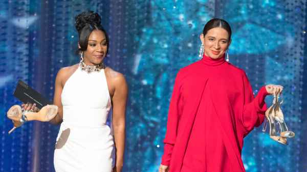 Tiffany Haddish and Maya Rudolph during the 90th Annual Academy Awards show on March 4, 2018 in Hollywood, California.