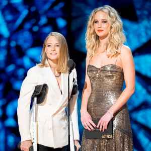 Jodie Foster and Jennifer Lawrence during the 90th Annual Academy Awards show on March 4, 2018 in Hollywood, California.