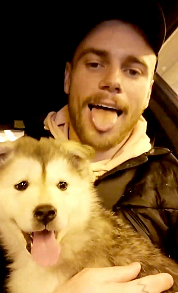 Gus Kenworthy and his new pup Beemo