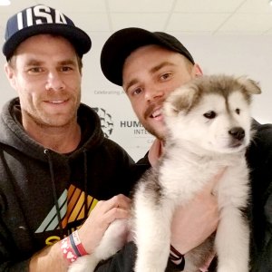 Gus-Kenworthy-Picks-Up-His-Korean-Olympics-Dog