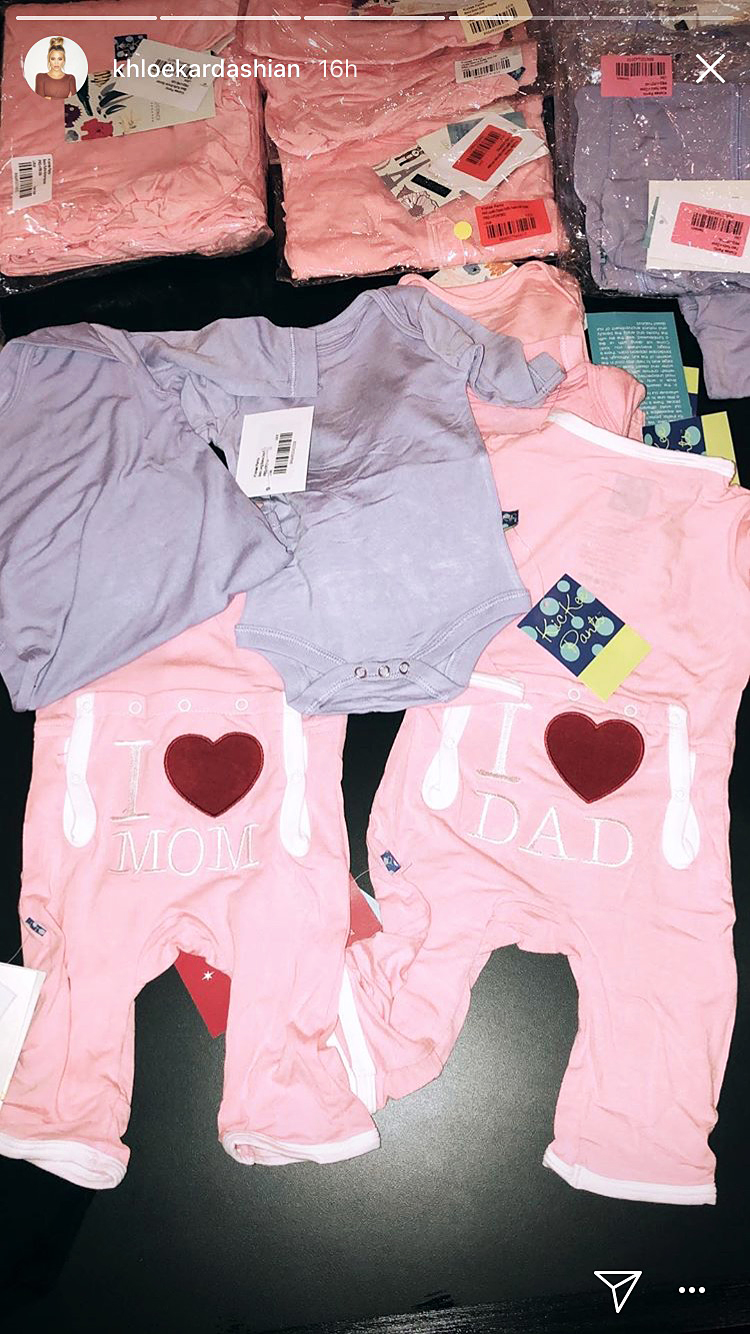 Pregnant Khloe Kardashian Shows Off Cute Pink Baby Clothes | UsWeekly