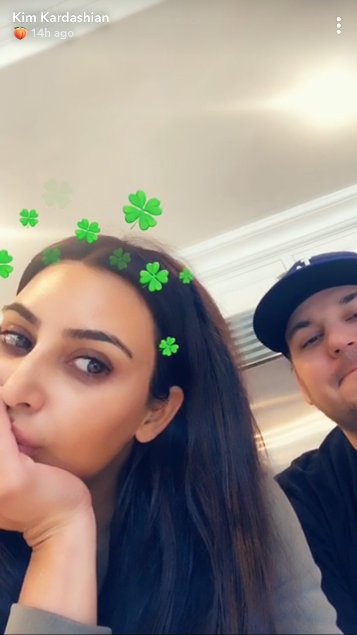 Kim Kardashian West, Rob Kardashian, Saint Patrick's Day, Snapchat