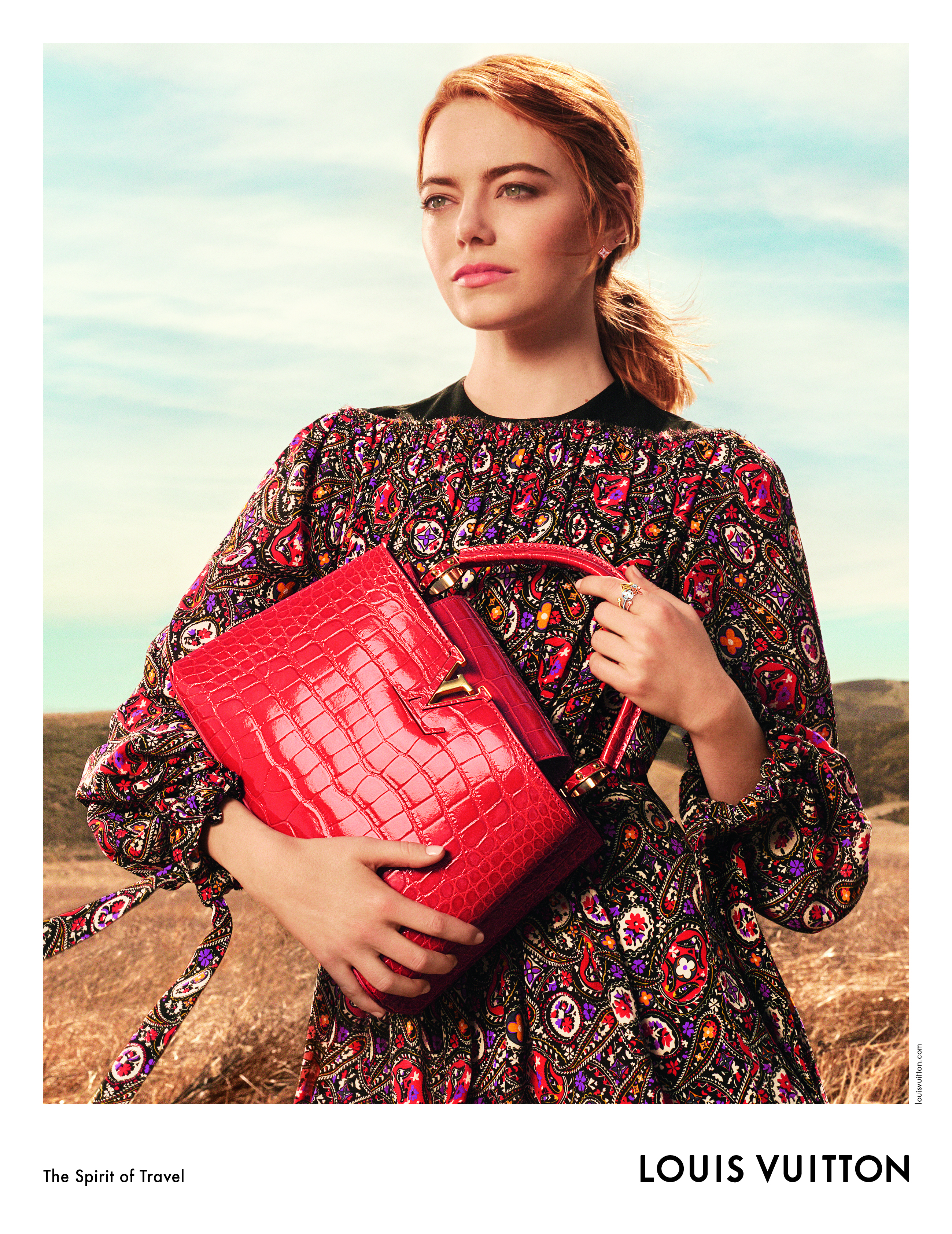 Emma Stone in Louis Vuitton Pre Fall 2018 Bags, Dresses: Pics