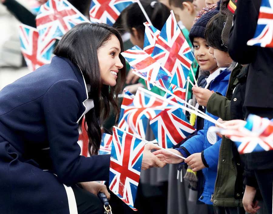 Prince Harry and Meghan Markle Hug Kids at Royal Engagement