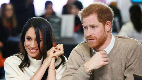 Prince Harry and Meghan Markle Hug Kids at Royal Engagement