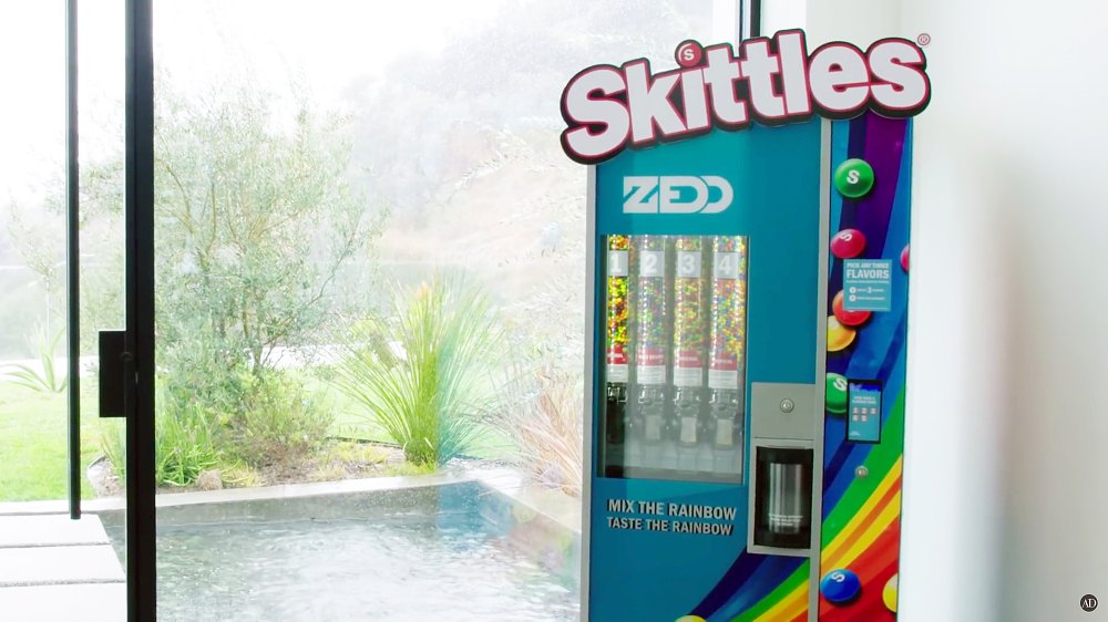 Zedd Los Angeles mansion Skittles machine