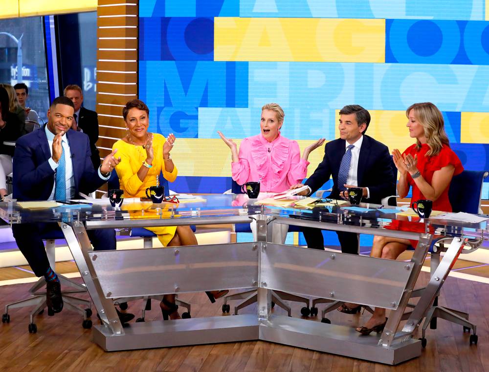 Michael Strahan, Robin Roberts, Ali Wentworth, George Stephanopoulos and Lara Spencer on ‘Good Morning America‘