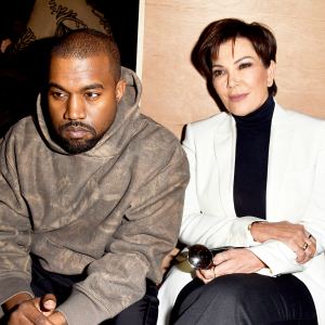 Kanye West and Kris Jenner attend the Givenchy show during Paris Fashion Week Womenswear Fall/Winter 2016/2017 in Paris, France.