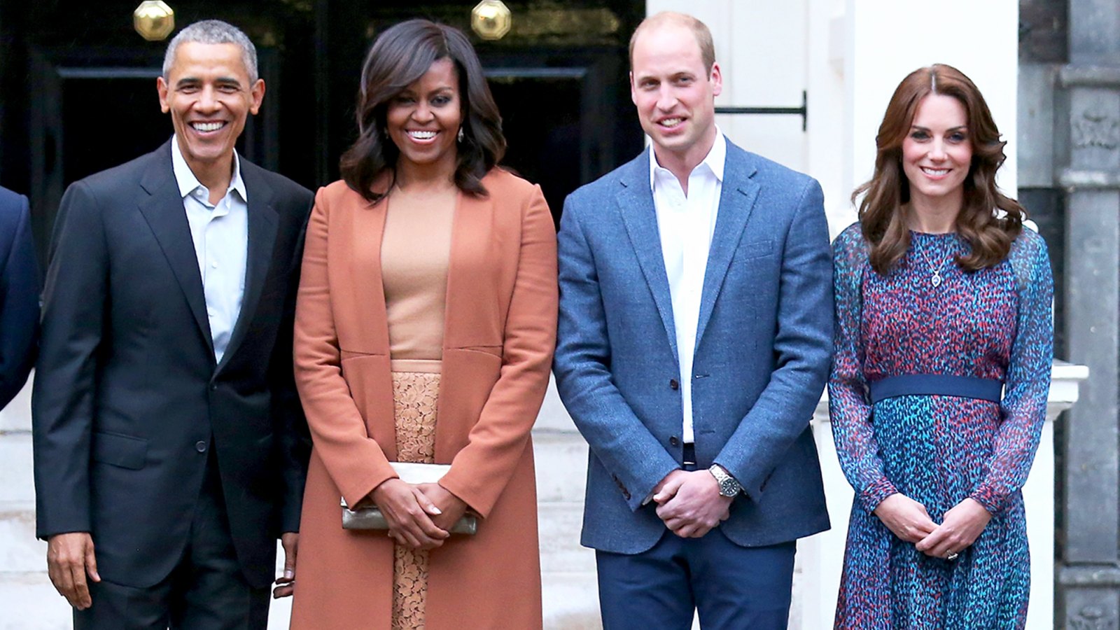 Barack Obama, Michelle Obama, Prince William and Kate Middleton attend a dinner at Kensington Palace on April 22, 2016 in London, England.