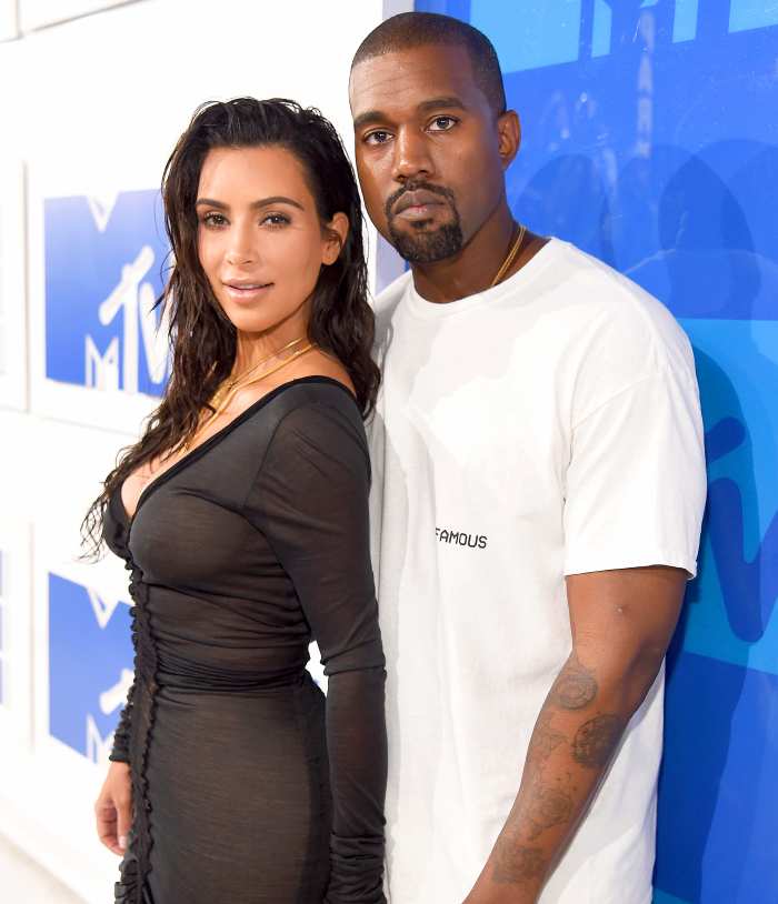 Kim Kardashian and Kanye West attends the 2016 MTV Video Music Awards in New York City.