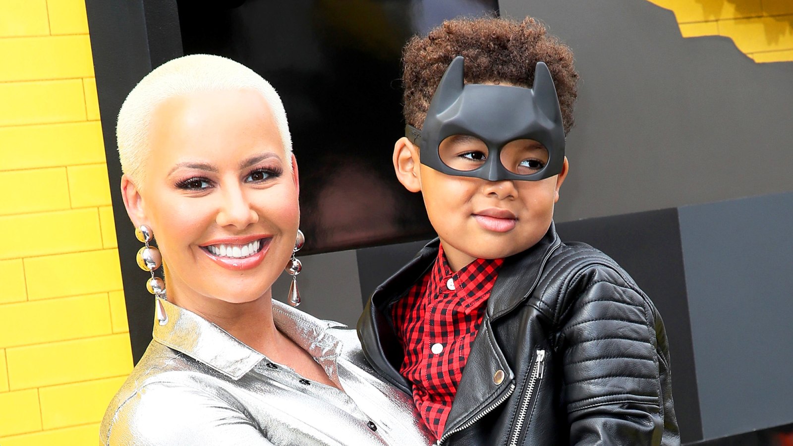 Amber Rose and son Sebastian attend the 2017 Premiere of Warner Bros. Pictures' "The LEGO Batman Movie" at the Regency Village Theatre in Westwood, California.