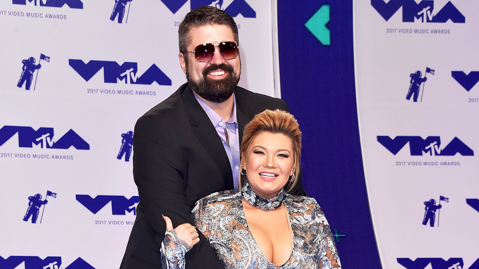 Andrew Glennon and Amber Portwood attend the 2017 MTV Video Music Awards at The Forum in Inglewood, California.