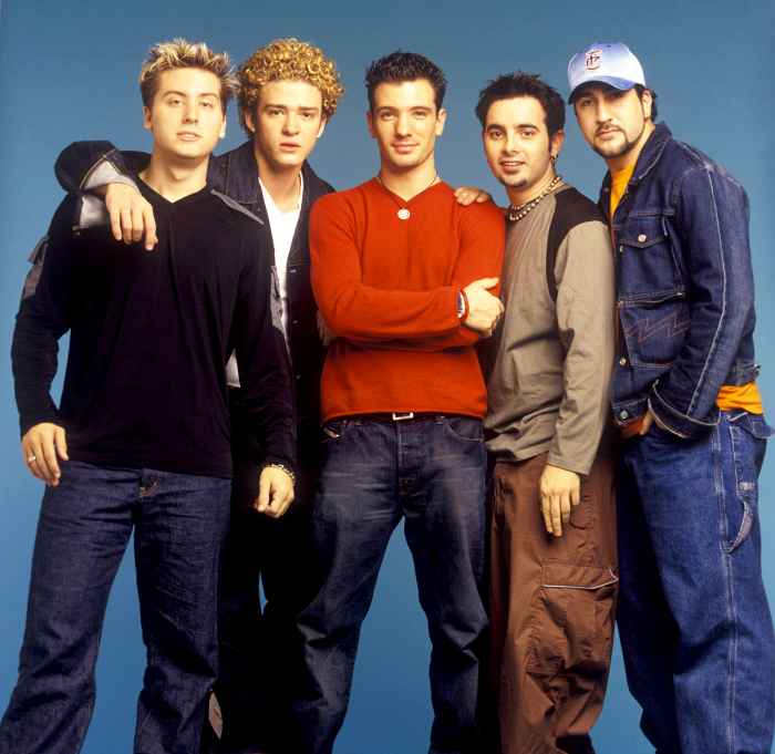 Lance Bass, Justin Timberlake, JC Chasez, Chris Kirkpatrick and Joey Fatone of Nsync pose for a photoshoot circa 1999 in New York City.