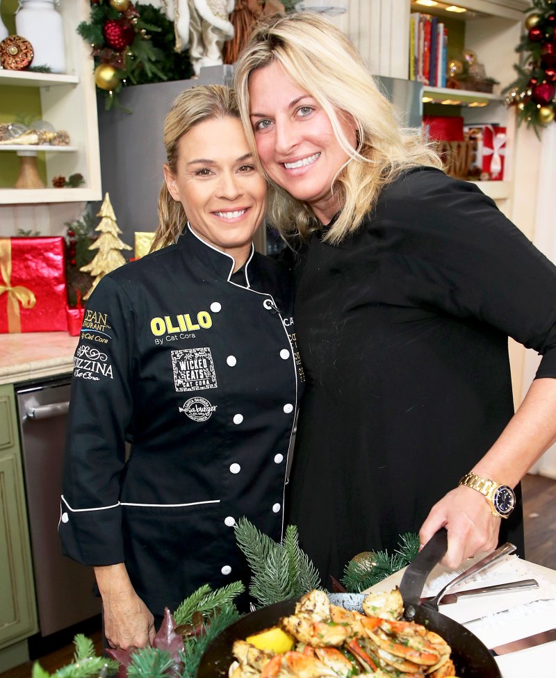 Cat Cora and Nicole Ehrlich attend the 2017 Hallmark's "Home & Family" at Universal Studios Hollywood in Universal City, California.