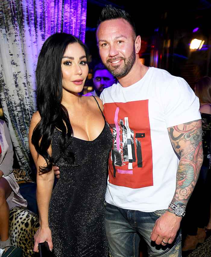 Jenni 'JWoww' Farley and Roger Mathews attend MTV's "Jersey Shore Family Vacation" New York premiere party at the Dream Downtown on April 4, 2018 in New York City.