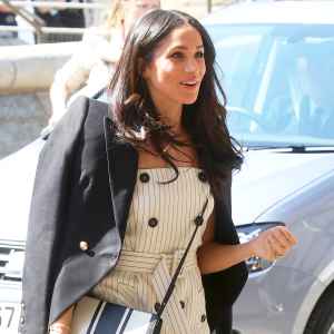 Meghan Markle arrive to attend a reception with delegates from the Commonwealth Youth Forum in central London on April 18, 2017.