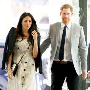 Prince Harry and Meghan Markle arrive to attend a reception with delegates from the Commonwealth Youth Forum in central London on April 18, 2017.