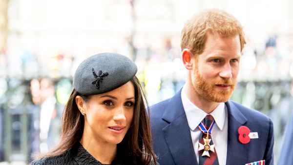 Prince Harry and Meghan Markle attend the Anzac Day service at Westminster Abbey on April 25, 2018 in London, England.