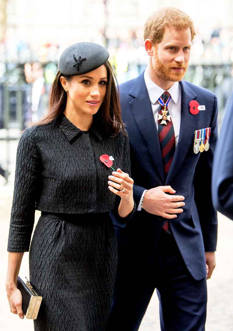 Prince Harry and Meghan Markle attend the Anzac Day service at Westminster Abbey on April 25, 2018 in London, England.